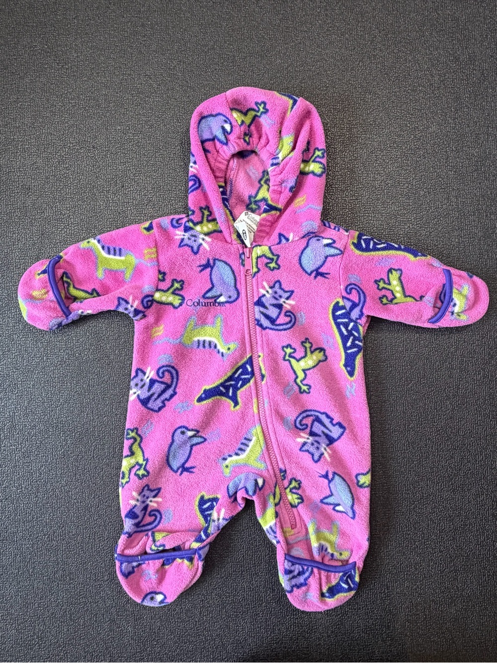 Columbia Baby 0-6 months Fleece Bunting Snowsuit Pink Animal Ski Snowsuit Winter